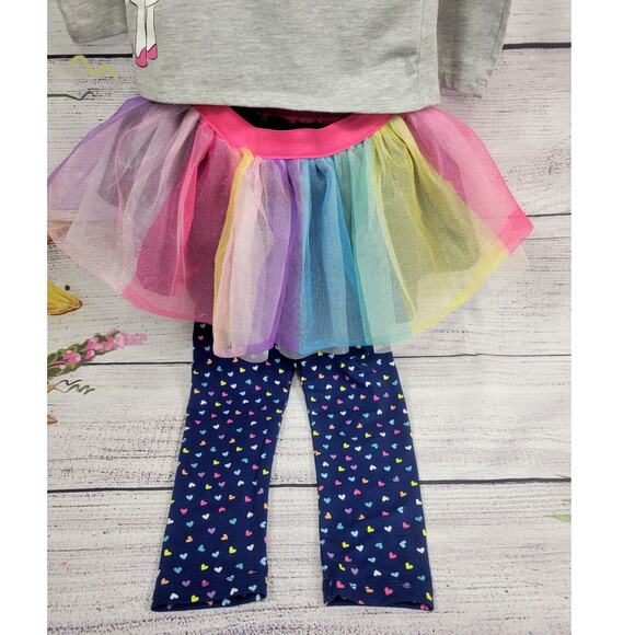 Disney Girls 4pc Minnie Mouse Unicorn Outfit Pants Shirt Skirt Set Size 2T - Picture 3 of 9